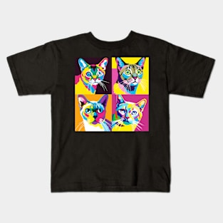 Singapura Cat Pop Art - Cat Lover Gift Kids T-Shirt